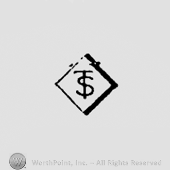Monogram of letters T and S inside a diamond.