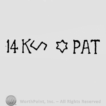 14K and ,letter S, star and word PAT.