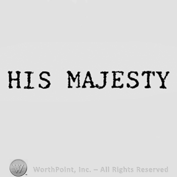 Words HIS MAJESTY.