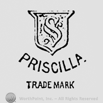 Letter S on a shield; word PRISCILLA written bellow.