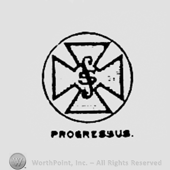 Cross and letter S inside a circle.