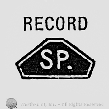 Letters SP inside a hexagone; word RECORD written above.
