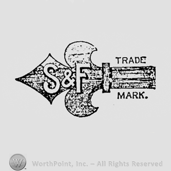 Letters S&F on a fleur-de-lis arrow.