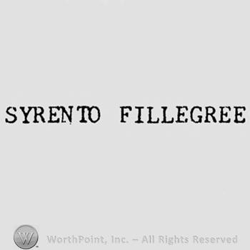 Words SYRENTO FILLEGREE.