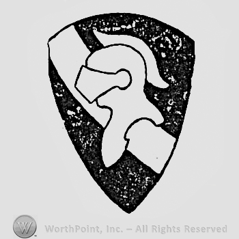 Helmet on a shield.