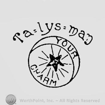 Star and words YOUR CHARM written inside a circle; some words written above.