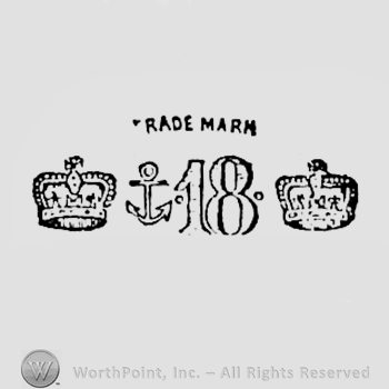 Crown, anchor, number 18, crown.