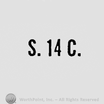Letter S and number 14 C.