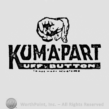 Word KUM A PART above written words UFF BUTTON; hand above.
