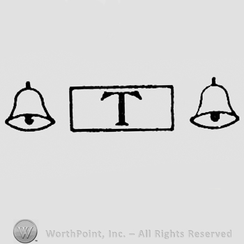 Bell, letter T inside a rectangle, bell.