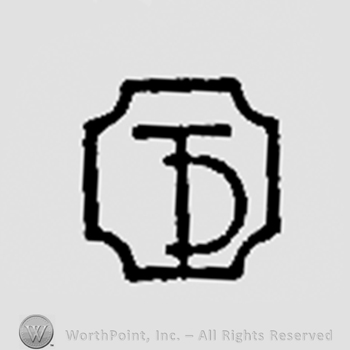 Monogram of letters T and D inside a square.