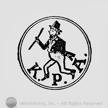 Walking man and letters K,P,A, all inside a circle.