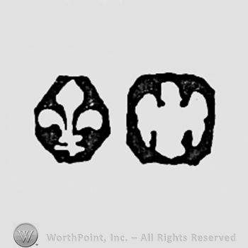 Fleur de lis and an agle.