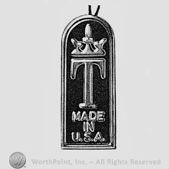 Crowned letter T above words MADE IN USA.