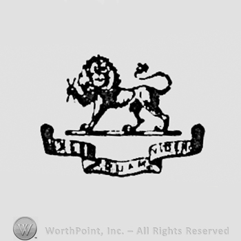Lion above a ribbon.
