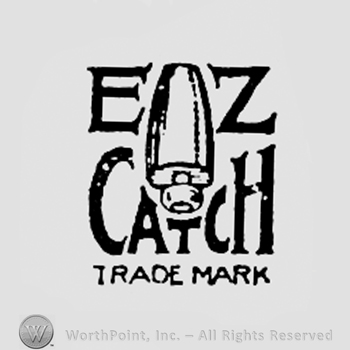 Letter E and Z and a scarf pin, all above words CATCH TRADE MARK.