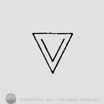 Letter V inside a triangle.