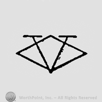 Letter V over a diamond.