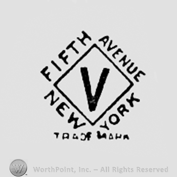 Letter V inside a diamond; words FIFTH AVENUE NEW YORK written on the edge.