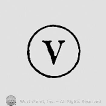 Letter V inside a circle.