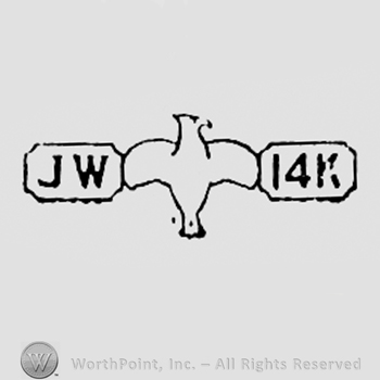 Letters JW, eagle and 14K.