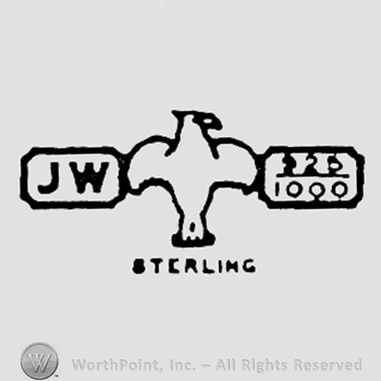 Letters JW, eagle and number 20/1000; word STERLING bellow.