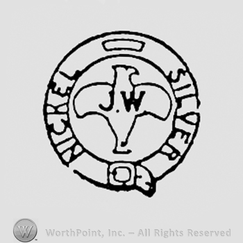 Letters JW on an eagle, inside a circle; words NICKEL SILVER written on the edge.