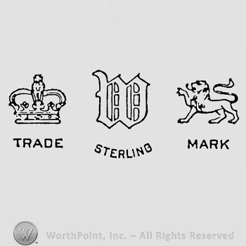 Crown, letter M and a lion; words TRADE STERLING MARK written bellow.