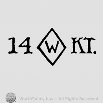 Number 14, letter W inside a diamond, letter KT.