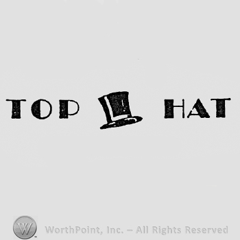 Hat and words TOP HAT written one side and another.