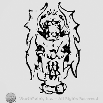 Winged animal above a shield.