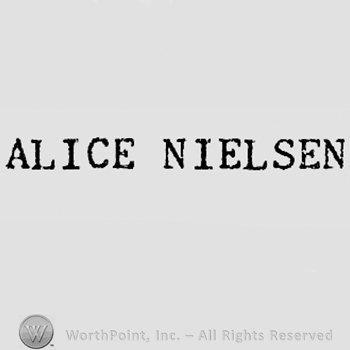 Words ALICE NIELSEN.