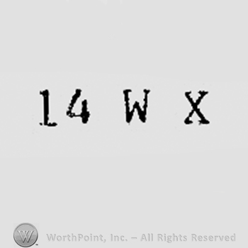 Number 14 and letters W and X.