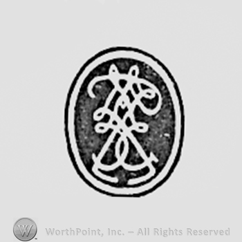 Monogram of letters GWAM inside oval.