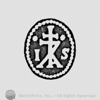Oval with initials JS; a cross and letter A in the middle.