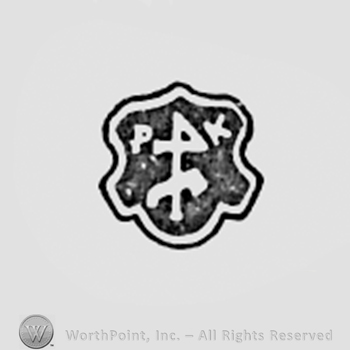 Symbol made from digit 4 and initials PK.