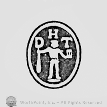Man with rifle and initials DHT.
