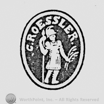 Man with spear and G Roesller written on top.