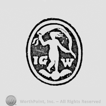 Woman with a ribbon and initials J G W.