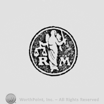 Angel with sword and initials RM.