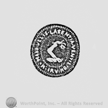 A hand in the middle; Hand Vellis Labentia Ventis H Irving written on oval.