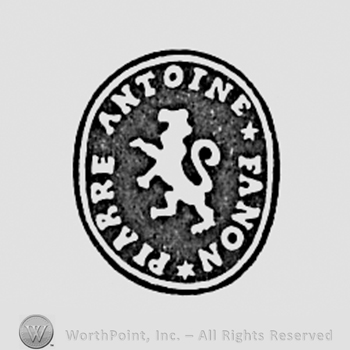 Lion and Piarre Antoine Fanon written in oval.