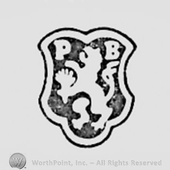 Lion with initials P B.