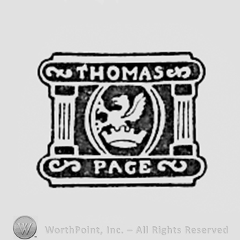 Dragon and crown in the middle; Thomas Page written.