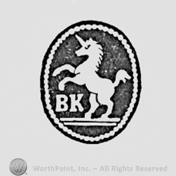 Unicorn and initials BK.