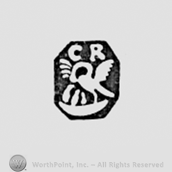 Shape similar with a swan and initials C R.