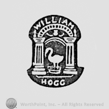 Swan between columns and William Hogg written.
