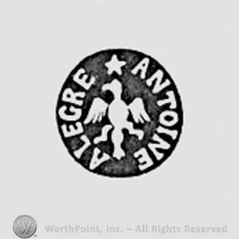 Eagle with star on top; Antoine Alegre written in circle.