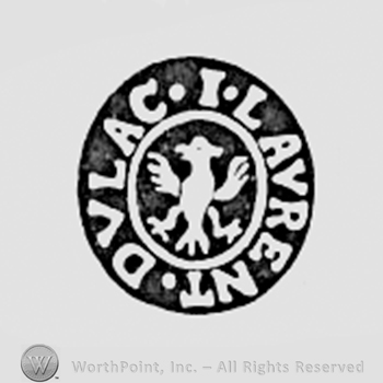 Eagle in the middle; J Laurent Dulac written in oval.