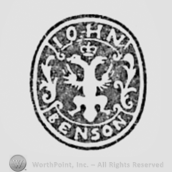 Animal with crown and John Benson written.